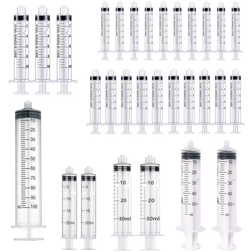 50pack Syringes With 14ga-23ga Blunt Tip Needles With Syringe Caps And