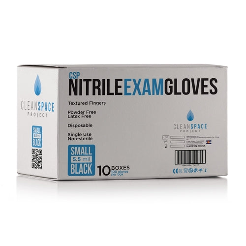 CSP Nitrile Gloves - 5.5 mil Black - USA Medical Supply