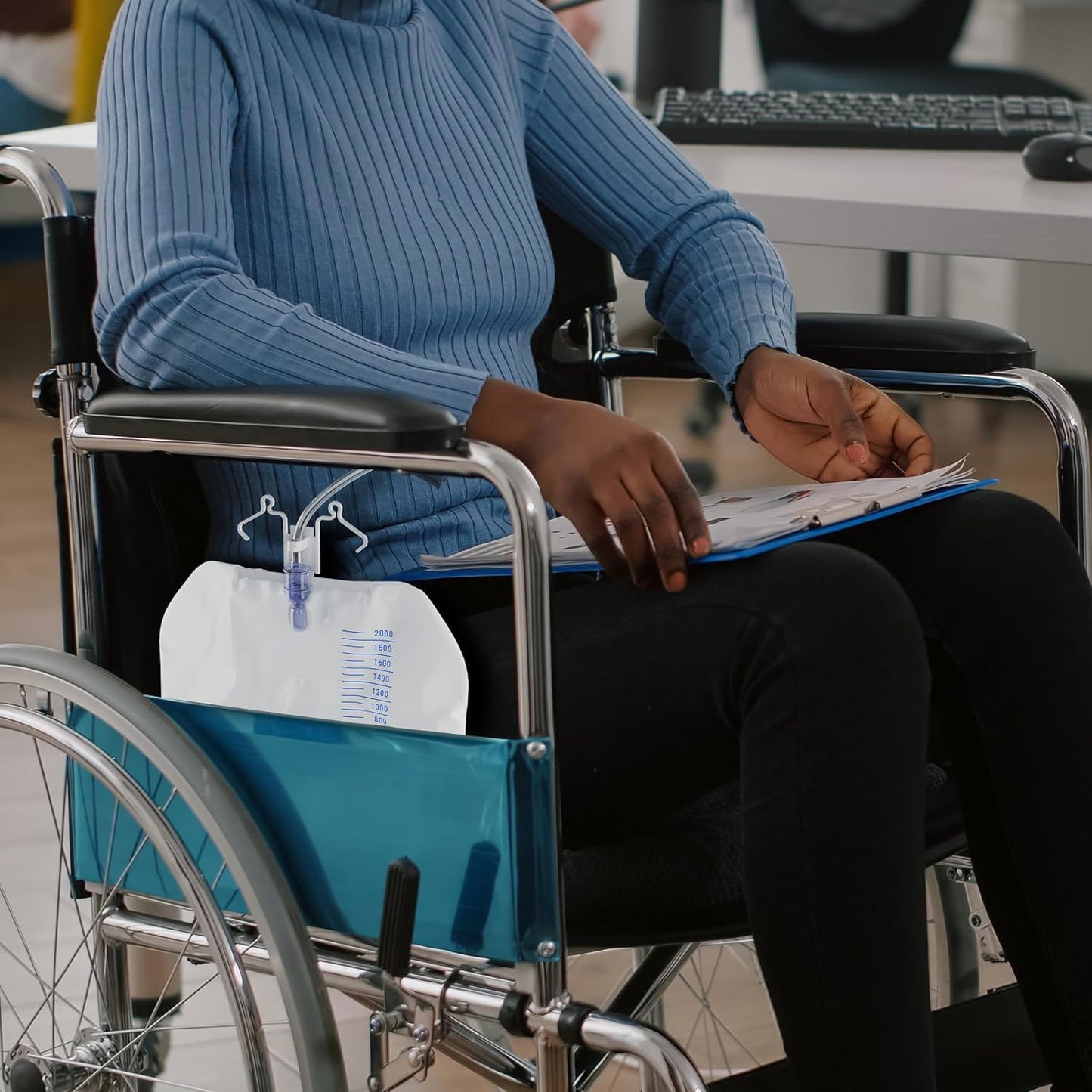 Catheter Bags for Men and Women Pack of 3 Urinary Drainage Bag with Anti-Reflux Drip Chamber 2000ml Catheter Leg Bag 48" Night Drainage Bags