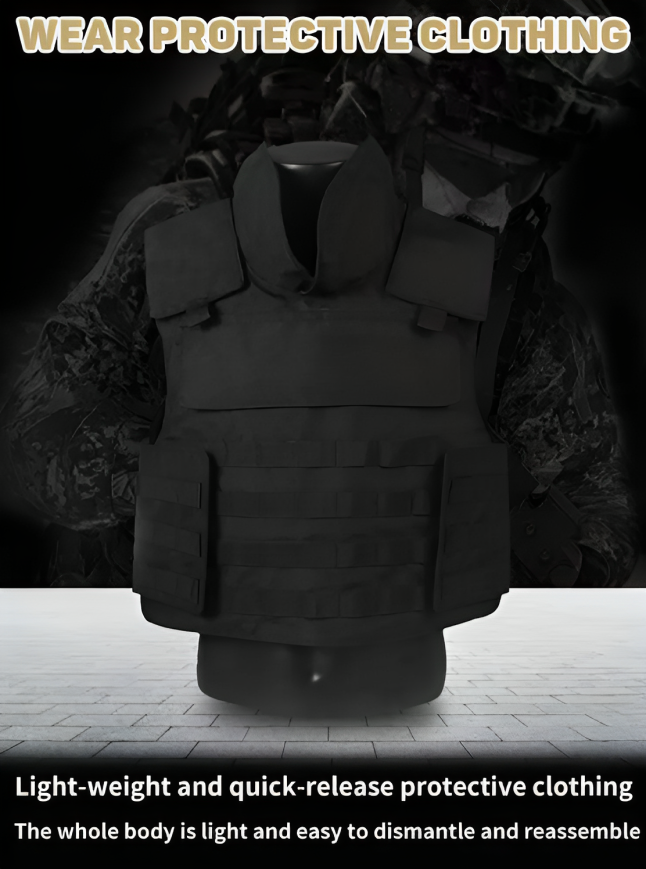 Tactical Vest Jacket Molle Protective Military Vest Black