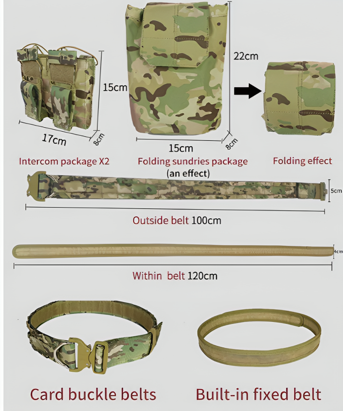 1000d Nylon Adjustable Multi-Functional Military Utility Kit | Heavy Duty Safety Belt | Outdoor Training Nylon Bag | Tactical Military Belt