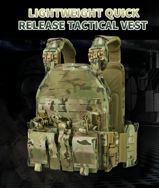 Latest Loadout Quick Release Tactical Vest | Plate Carrier 500D Multicam Bulletproof Vest