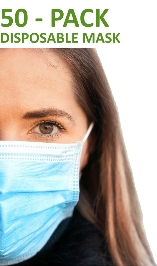 Disposable Face Mask 3 Layer - Box of 50 - USA Medical Supply