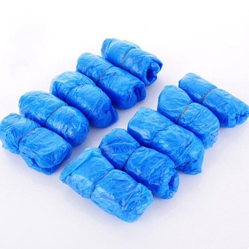 100 PCS Plastic Disposable Shoe Covers Cleaning Overshoes Waterproof