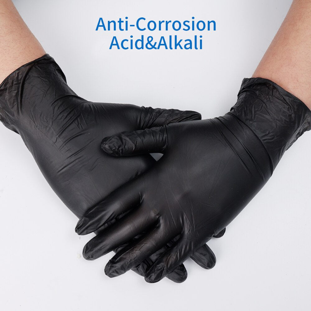 20Pcs Nitrile Disposable Gloves Waterproof Latex Free Black Cooking