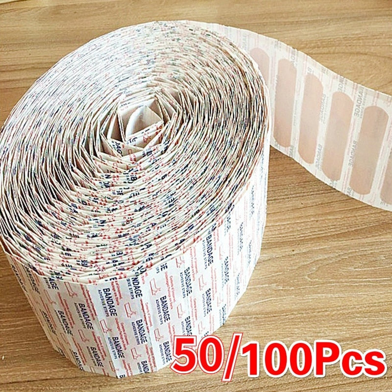 50/100Pcs PE/Non woven Band Aid Breathable Adhesive First Aids Medical