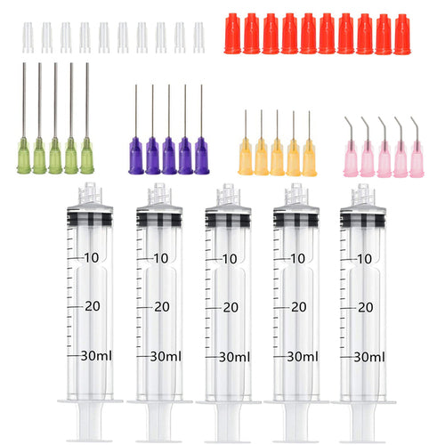 50pack Syringes With 14ga-23ga Blunt Tip Needles With Syringe Caps And