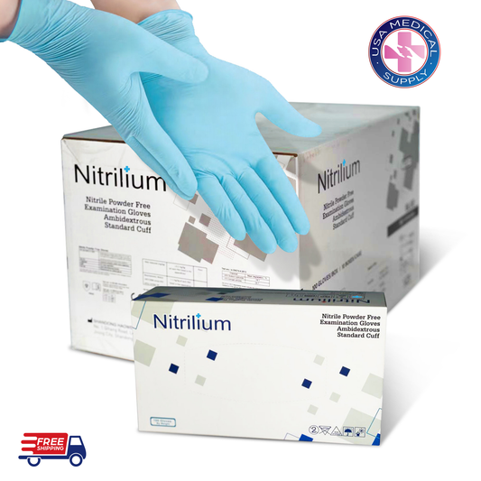 "Nitrilium" Nitrile Gloves -10 Boxes 7.99$/Box of 100pcs-100% Nitrile FDA 510K (K181130)/ 4Mil