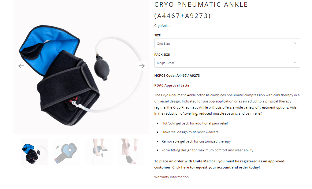 Cryo Pneumatic Ankle