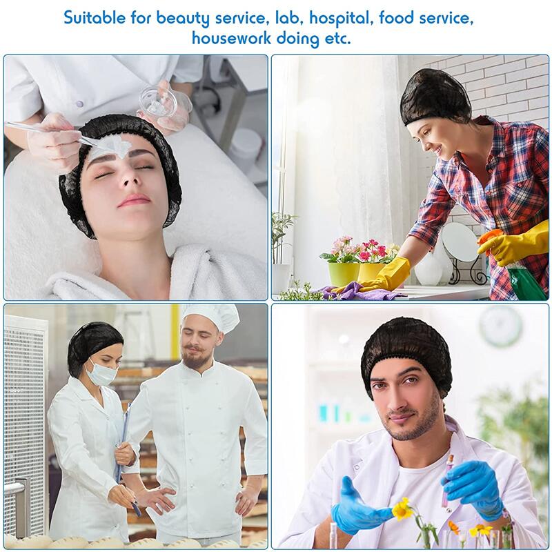 Disposable Bouffant Caps 100pcs Stretch Hair Net Head Covers For