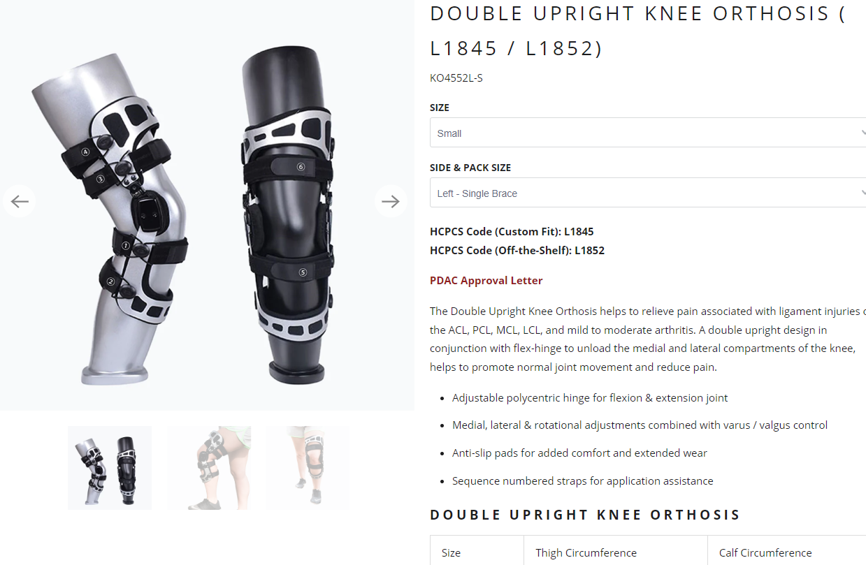 Double Upright Knee Orthosis