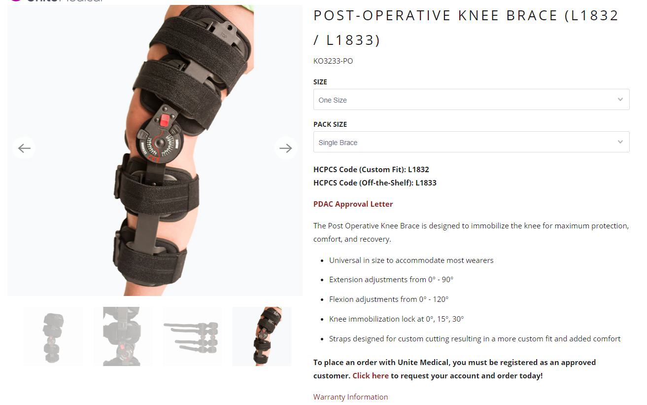 Post Operative Knee Brace