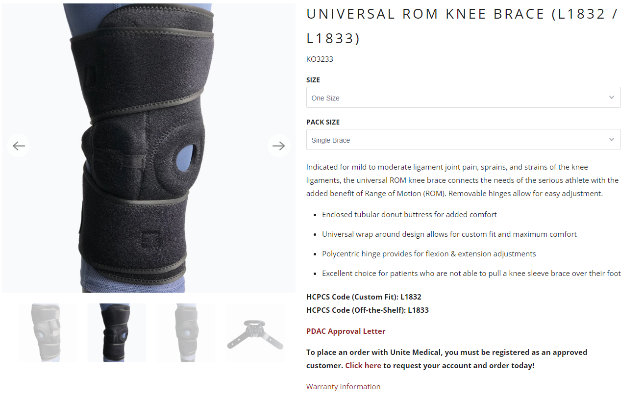 Universal ROM Knee Brace