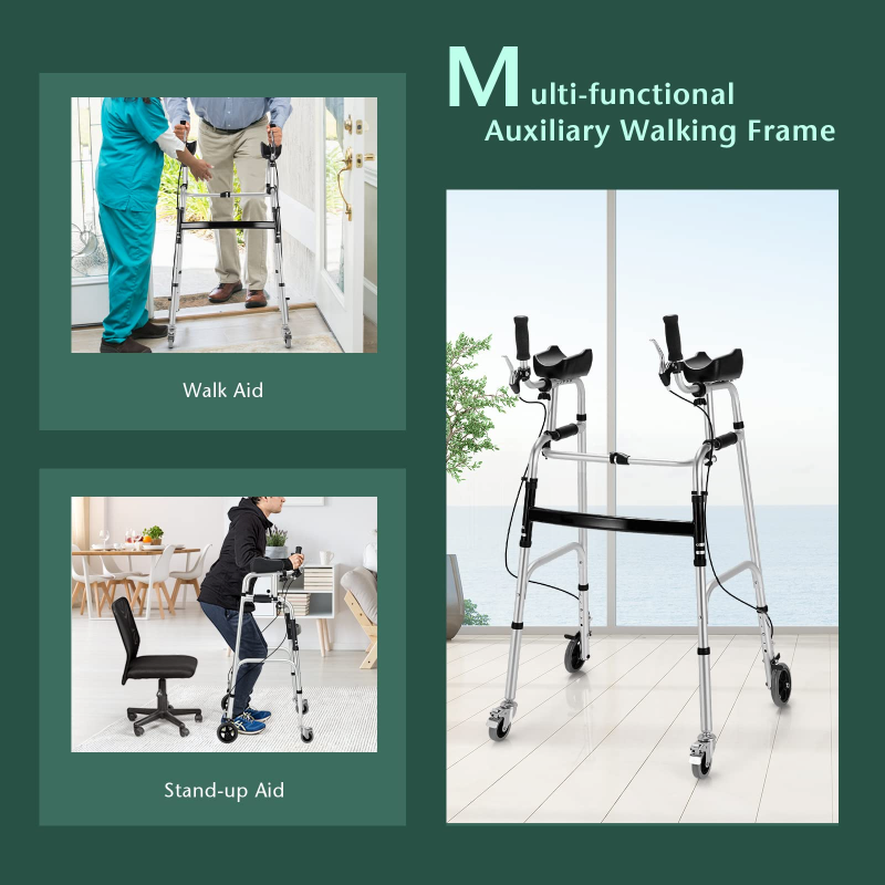 Aluminum Alloy Rehabilitation Auxiliary Walking Foldable Standard Walker