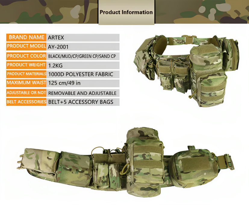 NEW EMERSONGEAR Molle Belt Waist Padded Patrol Belt Tactical Hunting Battle  Heavy Duty Belt Hunting Accessories