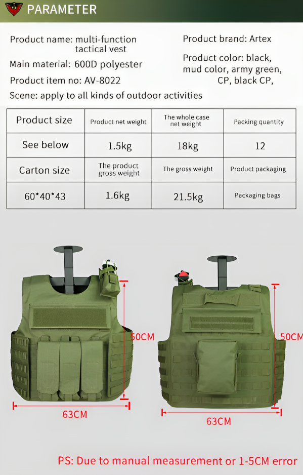 Outdoor Quality Camouflage Hunting Defense Tactical Vest | Body Protective Combat Molle | SWAT Bulletproof Vest