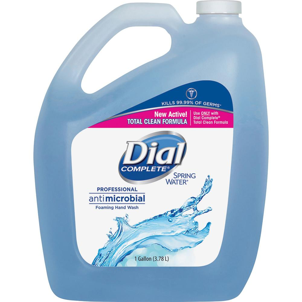 Dial Professional Foaming Hand Wash - Spring Water Scent - 1 gal (3.8 L) - Kill Germs - Hand - Blue - 1 Each - USA Medical Supply