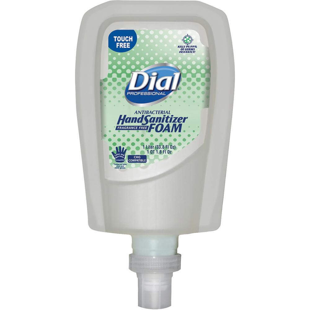 Dial Hand Sanitizer Foam Refill - 33.8 fl oz (1000 mL) - Touchless Dispenser - Kill Germs - Hand - Clear - Non-drying, Dye-free - 3 / Carton - USA Medical Supply