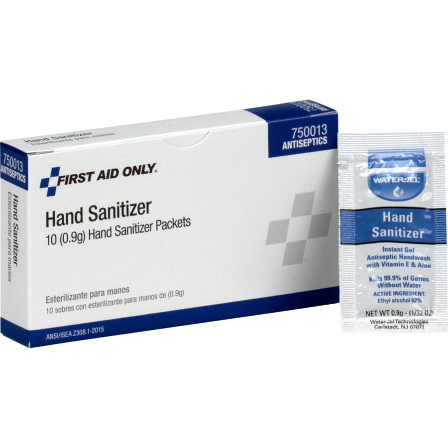 First Aid Only Hand Sanitizer - 0.03 oz - Kill Germs - Hand - White - Quick Drying, Non-sticky, Anti-septic - 1 Each - USA Medical Supply