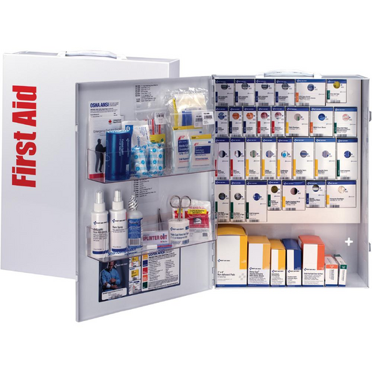 First Aid Only XL SmartCompliance General Business First Aid Cabinet without Medications, Metal - 17" x 5.8" x 22.5" - Wall Mountable, Carrying Handle - USA Medical Supply