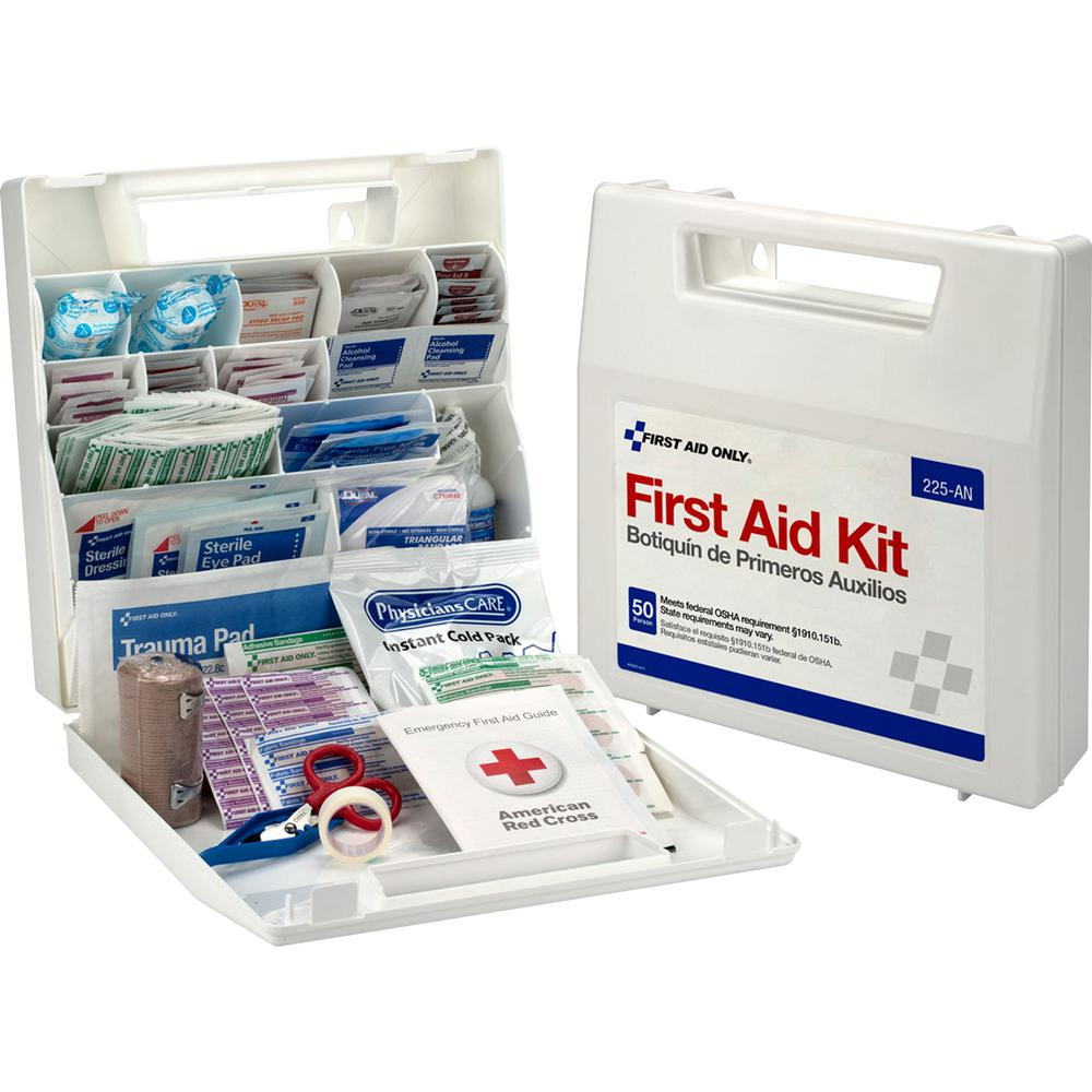 First Aid Only 50-person Worksite First Aid Kit - 196 x Piece(s) For 50 x Individual(s) - 11.3" Height x 10.8" Width x 3" Depth Length - Plastic Case - 1 Each - USA Medical Supply