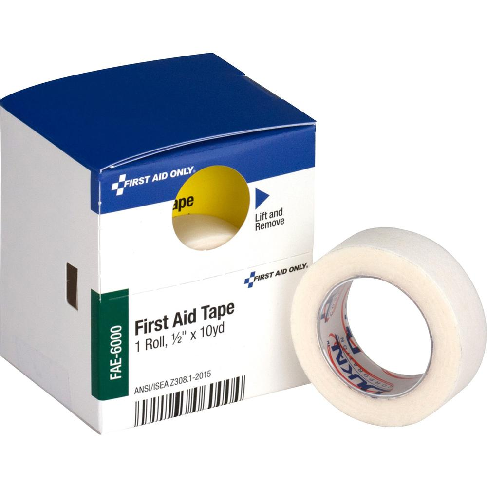 First Aid Only 10-yard First Aid Tape - 10 yd Length x 0.50" Width - 1 / Box - White - USA Medical Supply