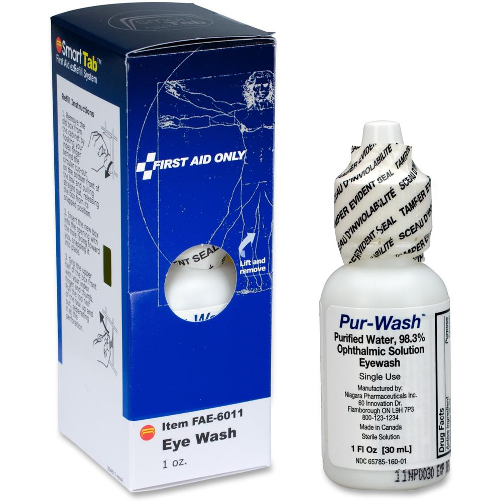 First Aid Only Pur-Wash Eyewash - 1 oz - For Irritated Eyes - 1 / Box - USA Medical Supply