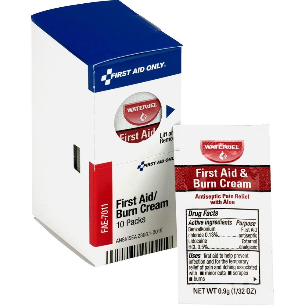 First Aid Only First Aid Burn Cream Packets - For Burn, Cut, Scrape - 10 / Box - USA Medical Supply