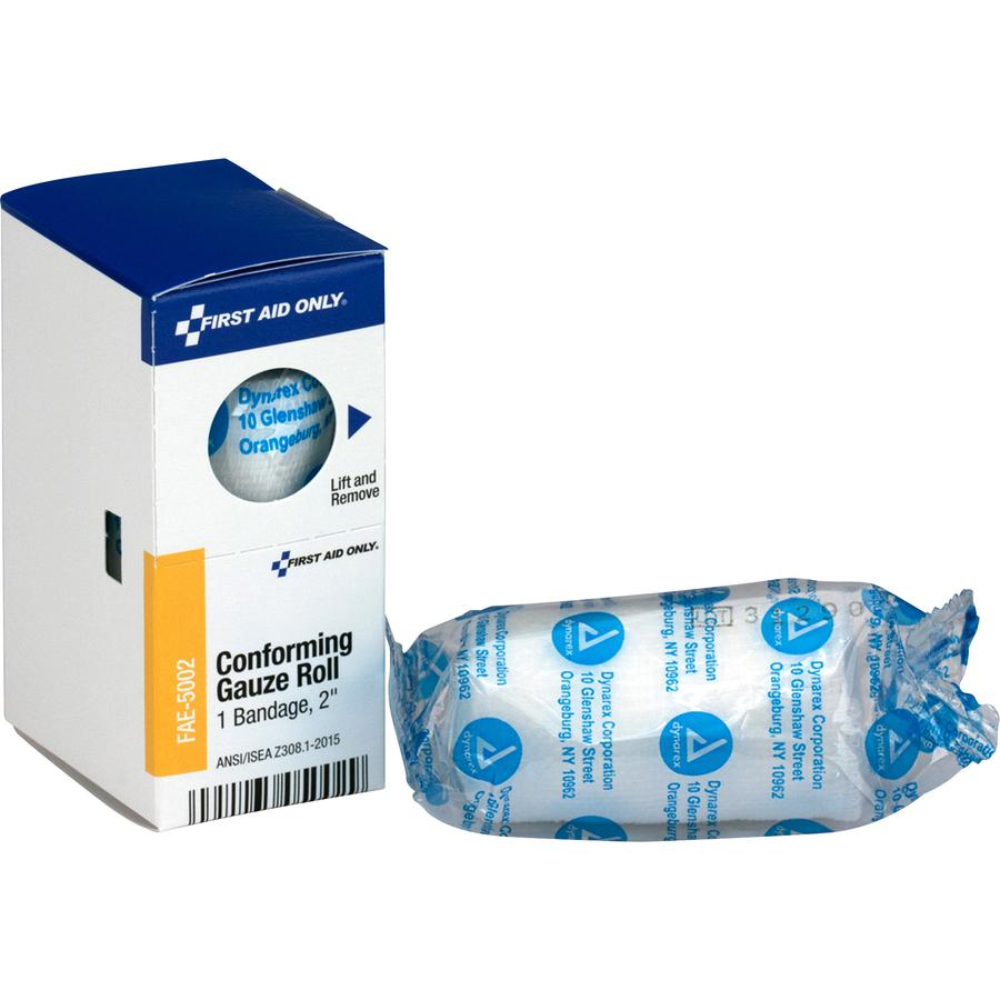 First Aid Only Conforming Gauze Roll - 2" x 12 ft - 1/Box - White - USA Medical Supply