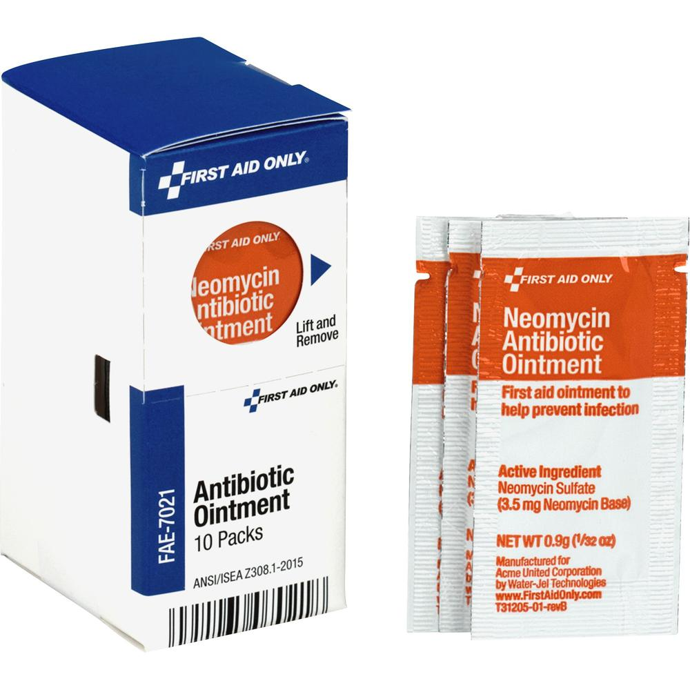 First Aid Only Antibiotic Ointment - For Cut, Scrape, Burn - 10 / Box - USA Medical Supply