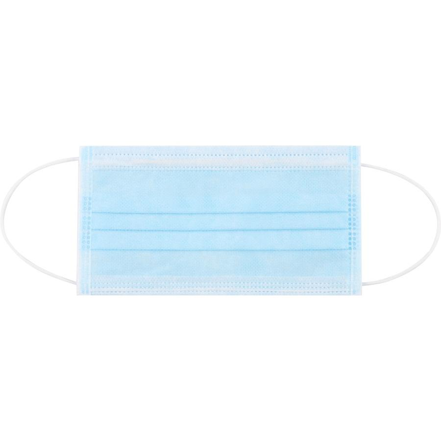 Genuine Joe Disposable Face Mask - Recommended for: Face - Disposable, Latex-free, 3-ply, Breathable, Comfortable, Elastic Loop, Earloop Style Mask, Flexible - Particulate Protection - 50 / Box - USA Medical Supply