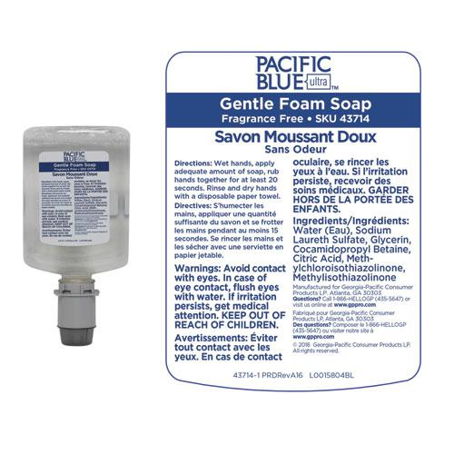 Pacific Blue Ultra Foam Soap Manual Refill, Fragrance-Free, 1,200 mL, 4/Carton - USA Medical Supply