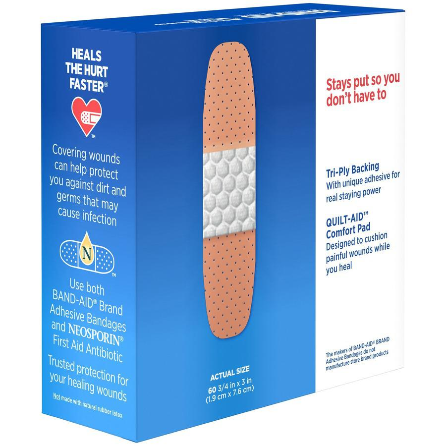 Band-Aid Tru-Stay Plastic Strips Adhesive Bandages - 0.75" - 60/Box - Tan - USA Medical Supply