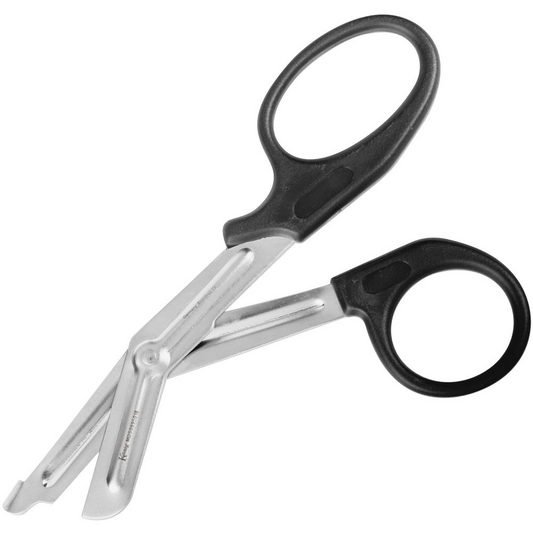 Medline Konig Bandage and Clothing Scissors - 7" Overall LengthSerrated Blade - Black - 1 Each - USA Medical Supply