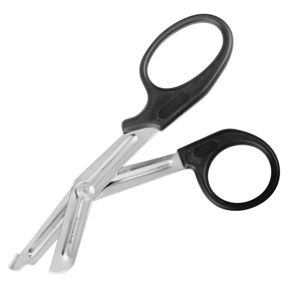 Medline Konig Bandage and Clothing Scissors - 7" Overall LengthSerrated Blade - Black - 1 Each - USA Medical Supply