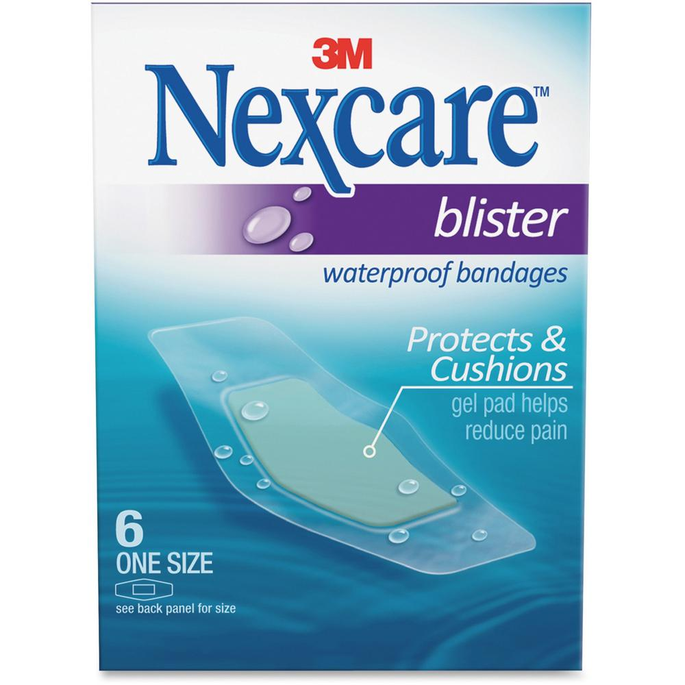 Nexcare Blister Waterproof Bandages - 1 Size - 1.06" x 2.25" - 6/Box - Clear - USA Medical Supply