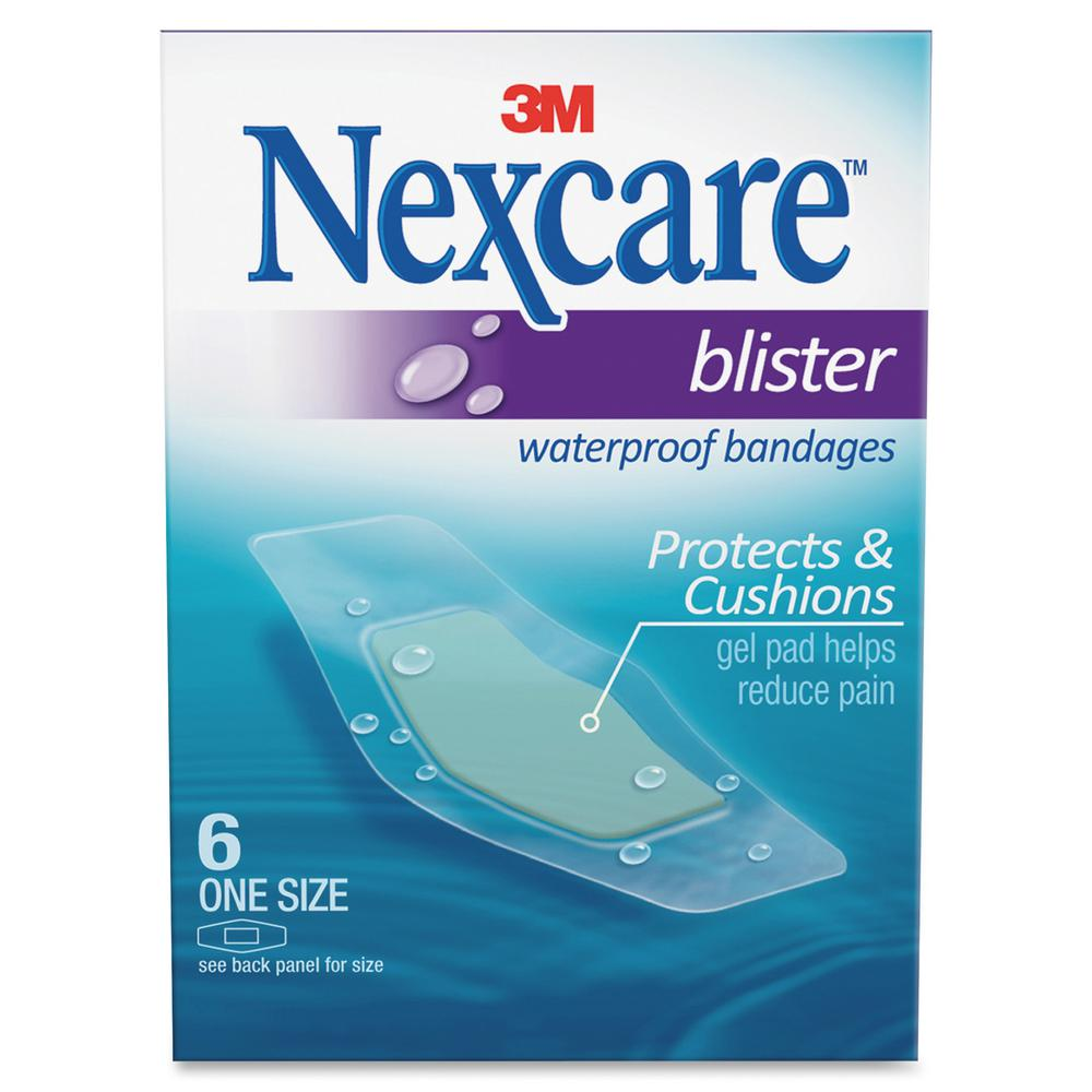 Nexcare Blister Waterproof Bandages - 1 Size - 1.06" x 2.25" - 6/Box - Clear - USA Medical Supply