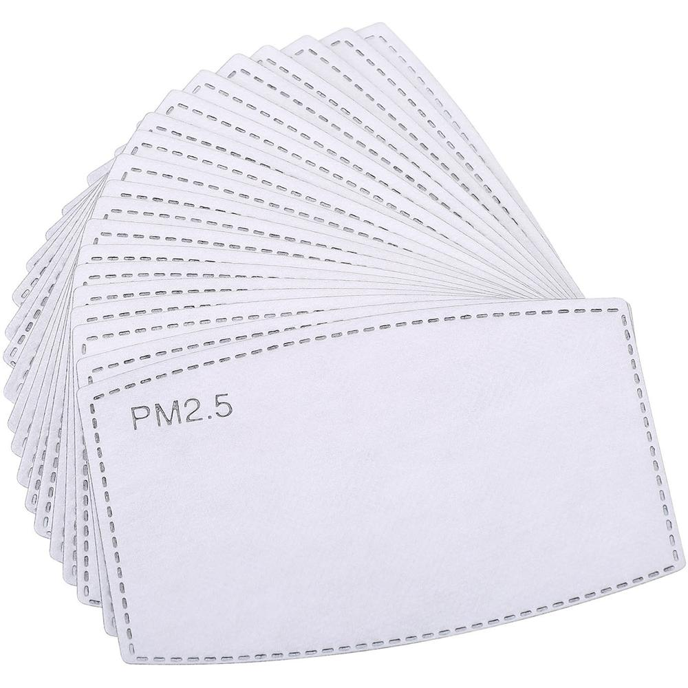 Special Buy Face Mask Disposable Filter Inserts - 40 / Box - White - Non-woven Fiber, Carbon, Fabric - USA Medical Supply