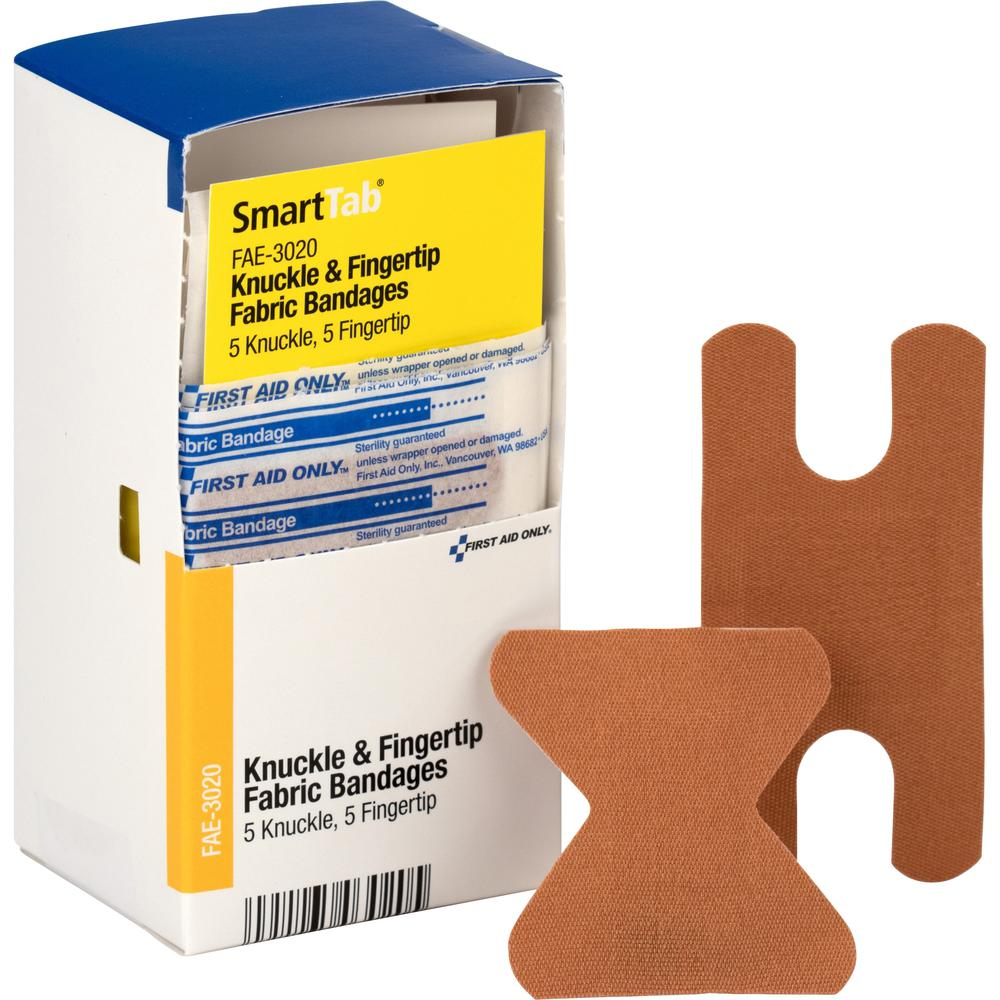 First Aid Only Knuckle/Fingertip Fabric Bandages - 10/Box - Beige - USA Medical Supply