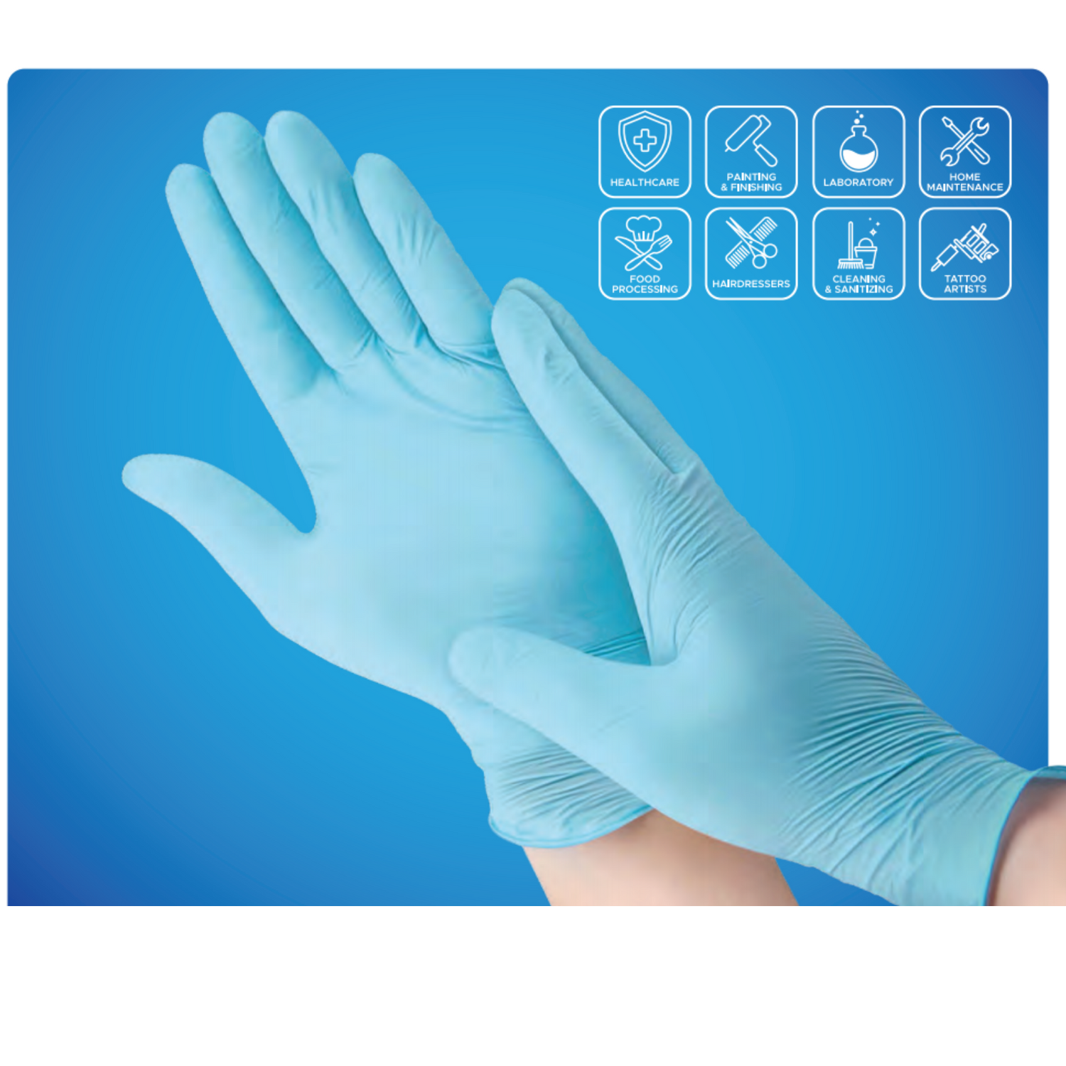 "A+ Plus" Nitrile Gloves -10 Boxes - 1000 PCS (8.99$/Box of 100pcs-100% Nitrile Patient Examination Gloves/ FDA 510(K), 4Mil) - USA Medical Supply