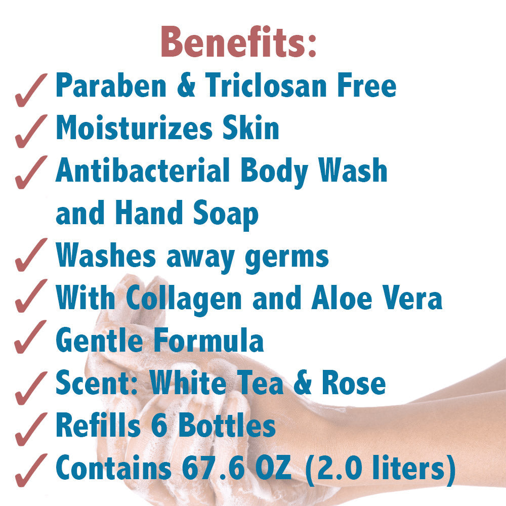 (4 Pack) Beauty Soft Body Wash Refill Antibacterial Moisturizing, - USA Medical Supply