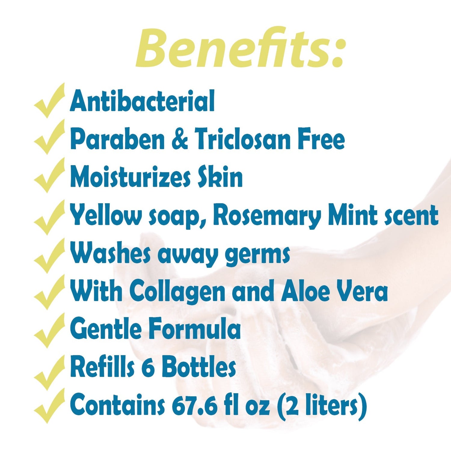 (Pack 4) Beauty Soft Liquid Hand Soap Refill, Rosemary Mint, 256 oz - USA Medical Supply