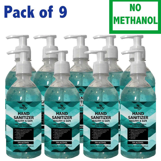Hand Sanitizer with Pump 16.09 oz Pack of 9 FDA Approved Antibacterial - USA Medical Supply