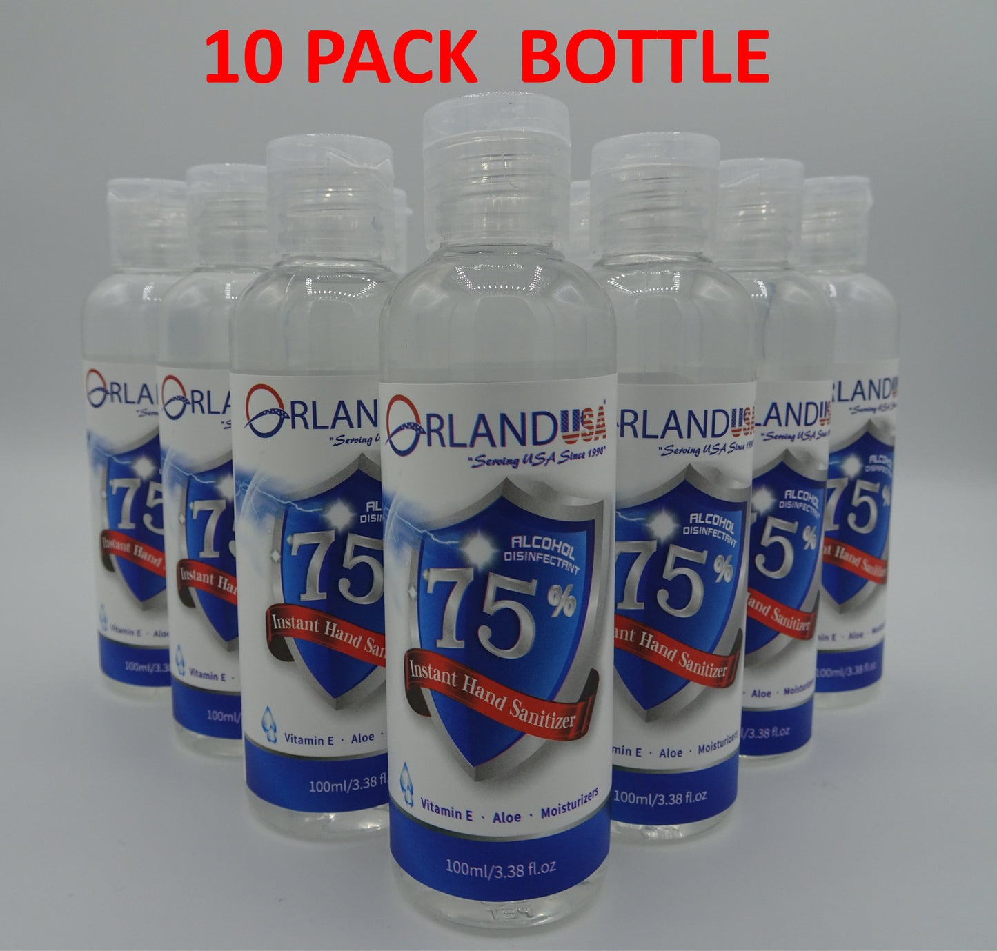 Hand Sanitizers Pack of 10 - 3.38oz. Each - USA Medical Supply