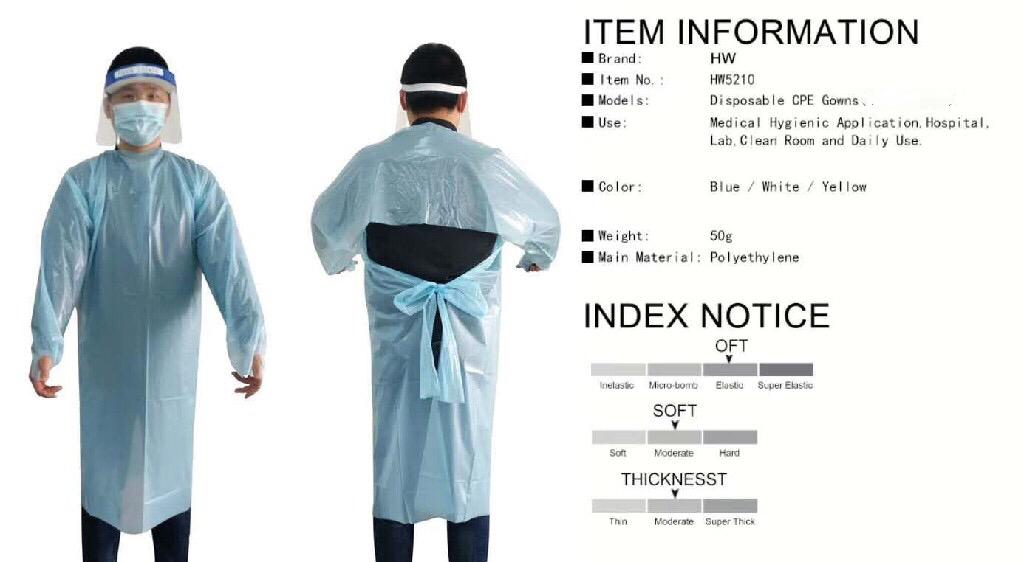 Lightweight Disposable Medical Gowns Waterproof Surgical Disposable Gown SMS