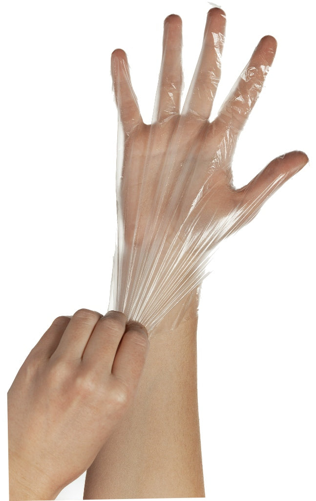 100/300/500/1000 PCS Plastic Clear Disposable Gloves - One Size - USA Medical Supply