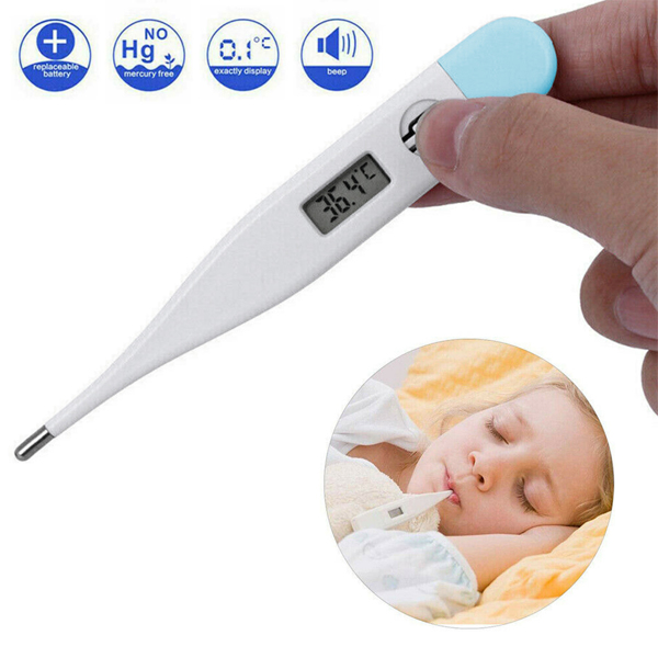 NEW - Digital LCD Thermometer w Oral Clear Case for Adults and Children  Infant
