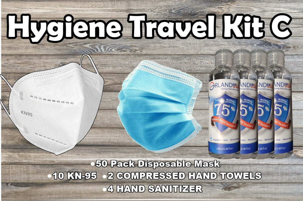Hygiene Travel Kit KN95+50 Masks+ Hand Sanitizer - USA Medical Supply