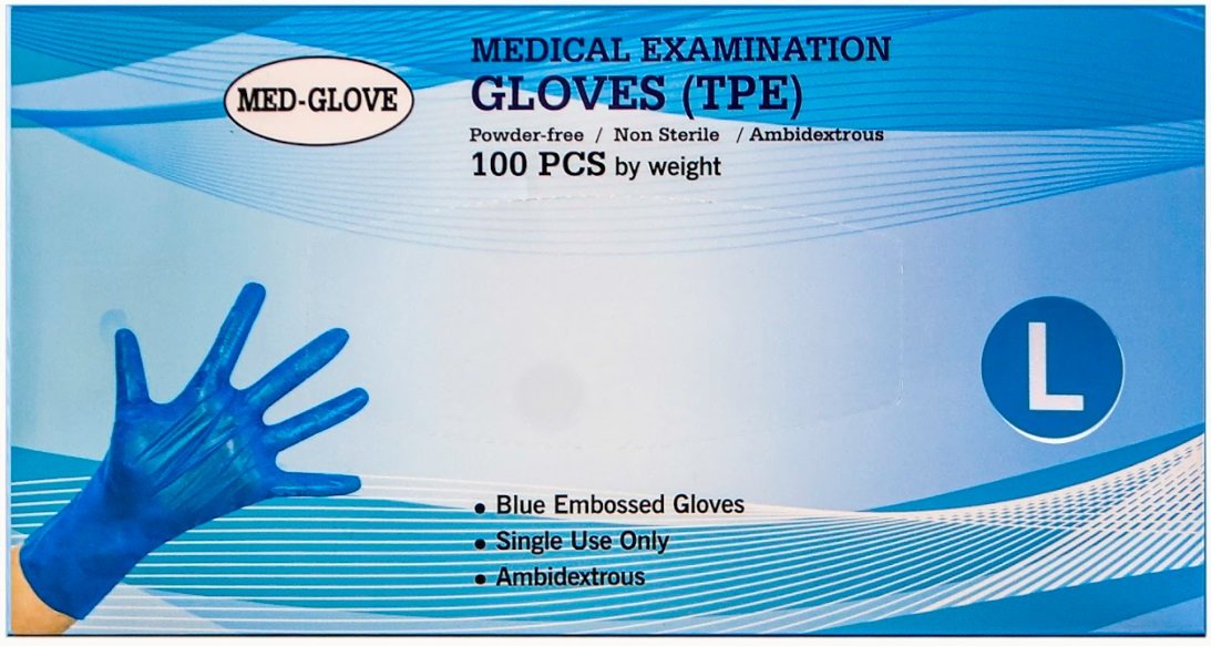 "Med-Glove" 1Box TPE (Thermo Plastic Elastomer Gloves) - Medical Examination Gloves $11.99/ Box (100Pcs/Box) - USA Medical Supply